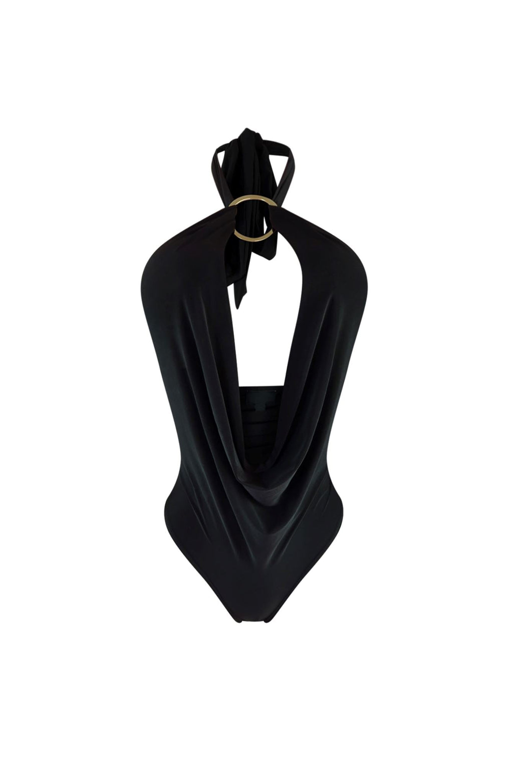 Hottest View Cowl Neck Halter Bodysuit