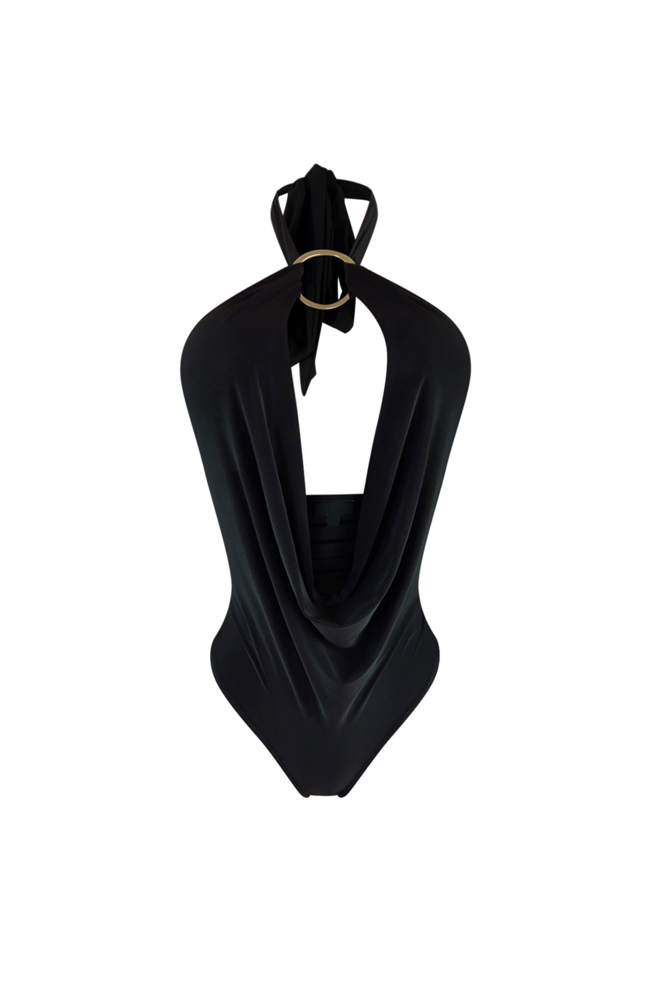 Hottest View Cowl Neck Halter Bodysuit