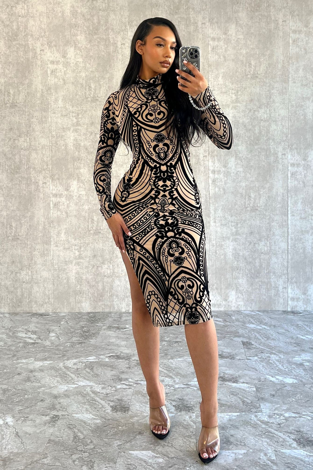 Karma Is Back Velvet Midi Dress