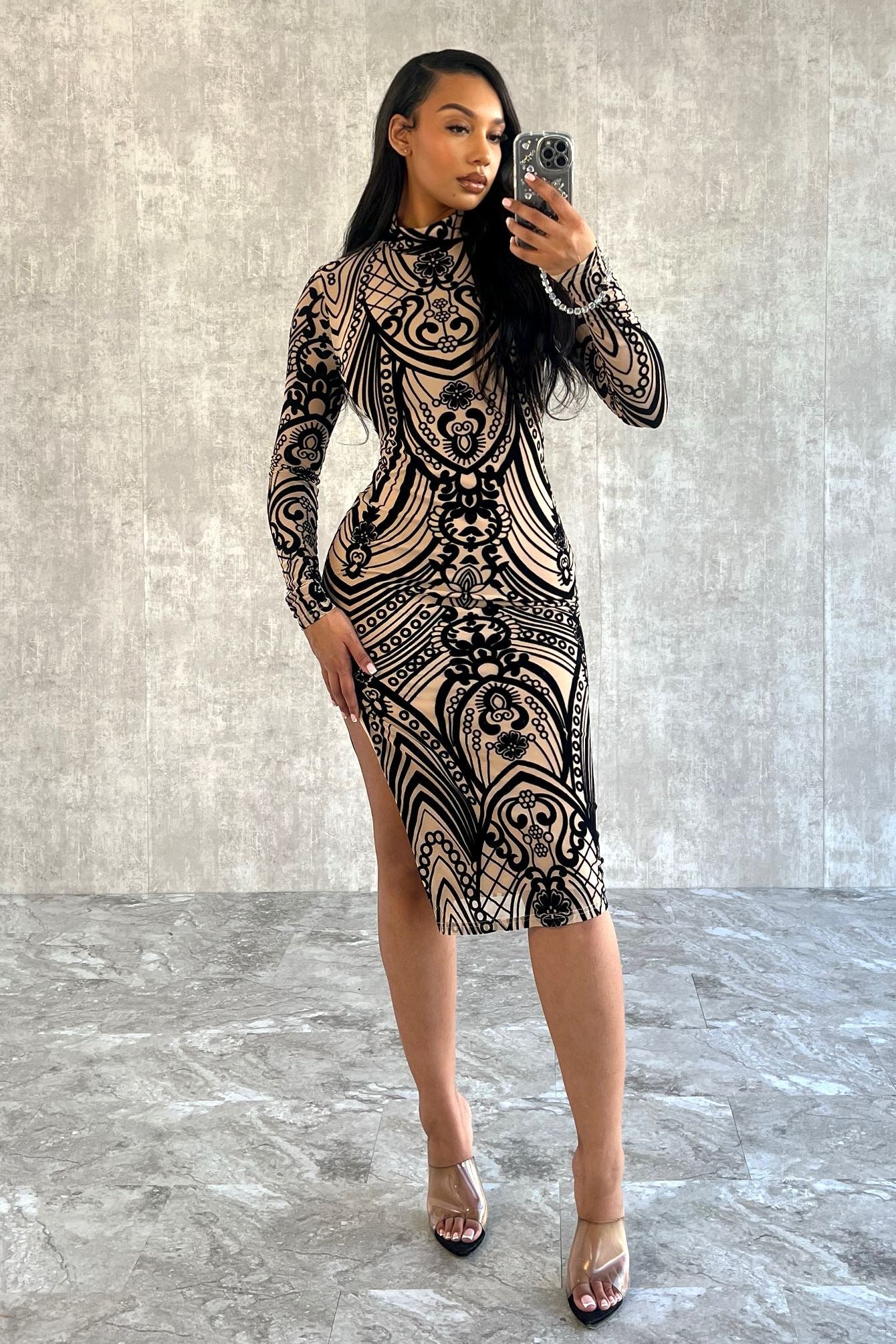 Karma Is Back Velvet Midi Dress