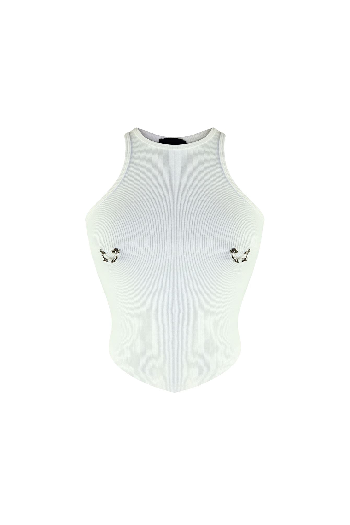 Stunning Piercing Detail Ribbed Top