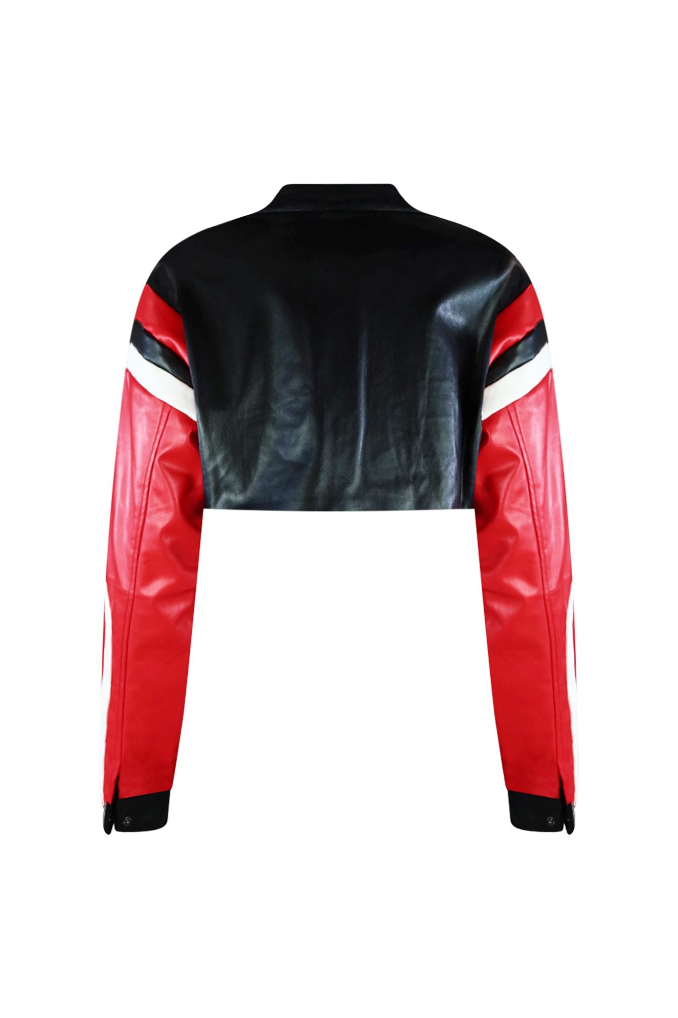 Jordan Cropped Faux Leather Motor Jacket