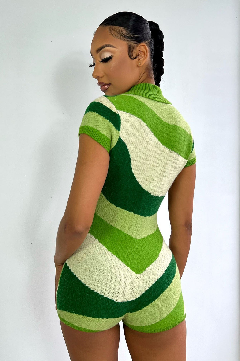 Nile Sweater Print Romper