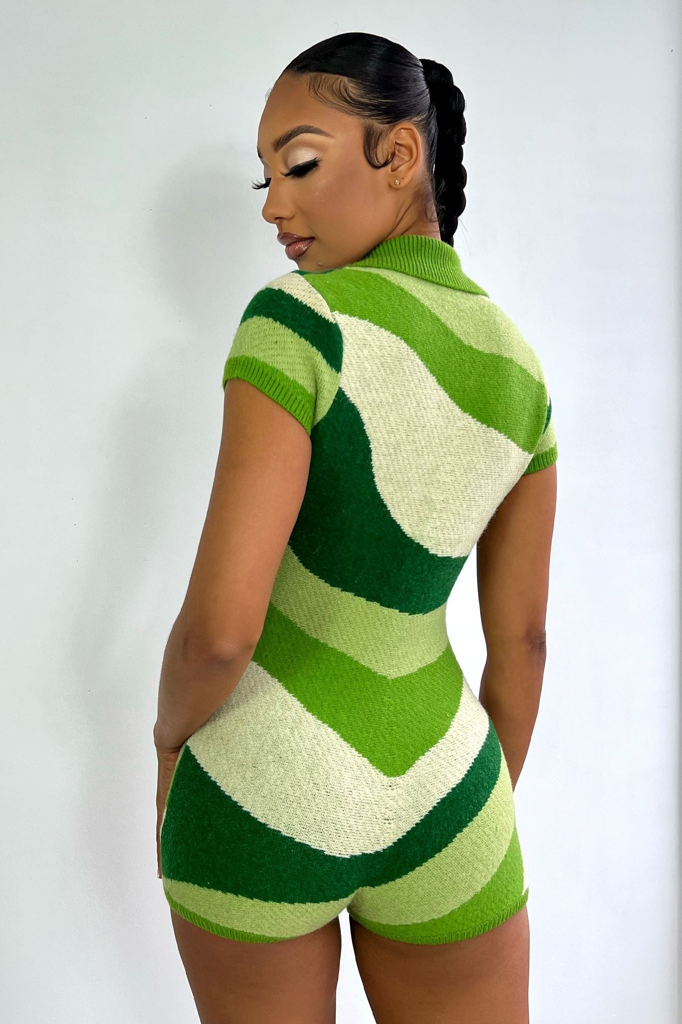 Nile Sweater Print Romper