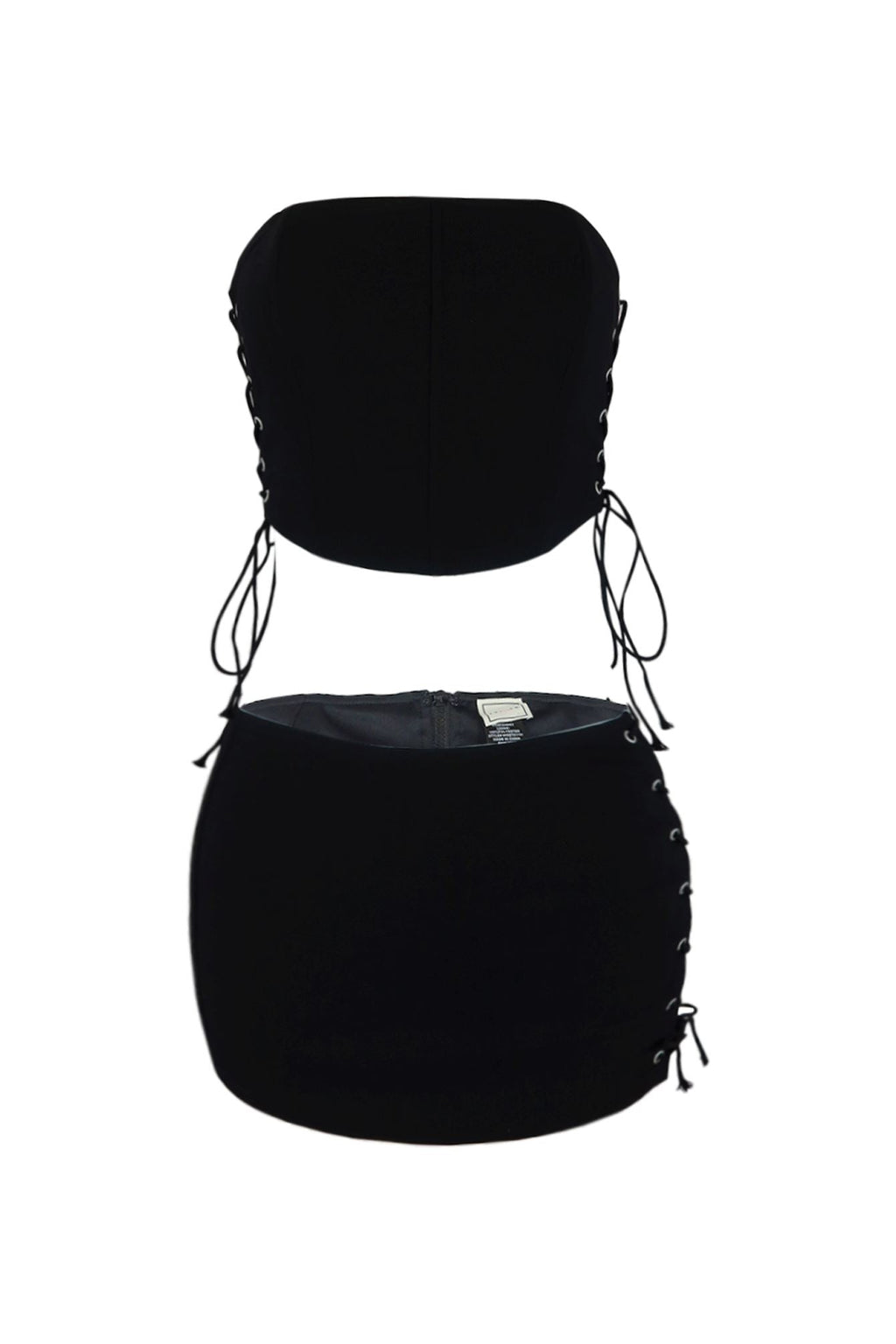 Life Of Sin Lace Up Top & Skirt SET
