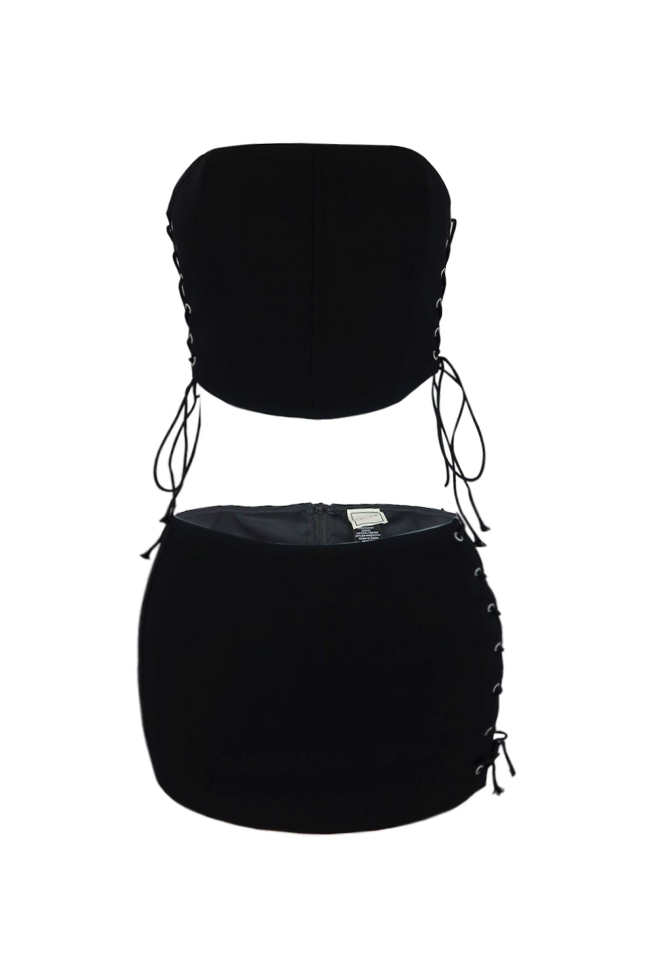 Life Of Sin Lace Up Top & Skirt SET