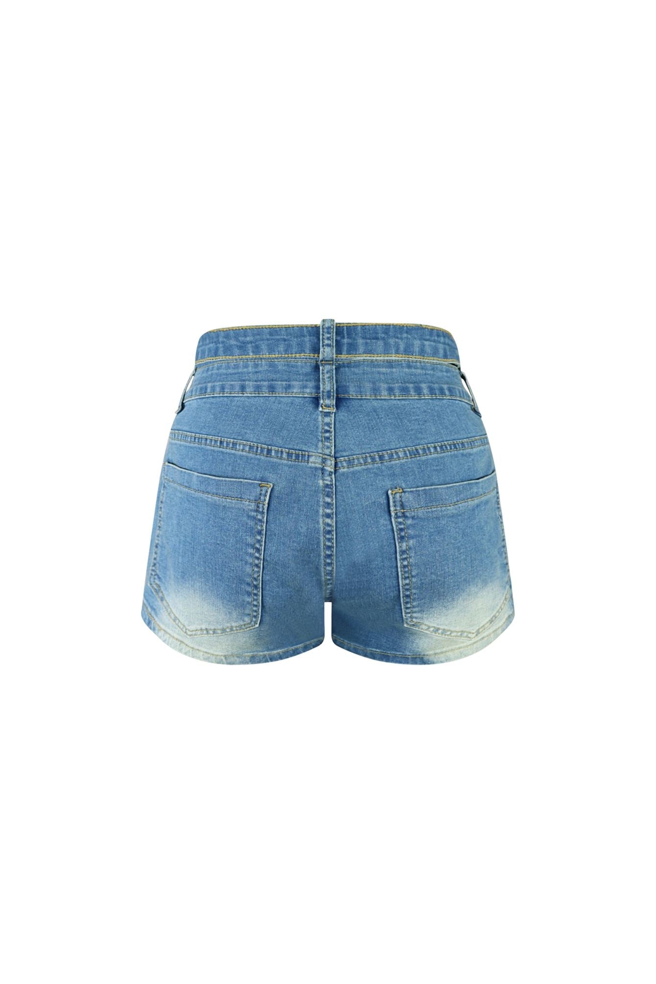Keep Me Crossed Waist Denim Shorts