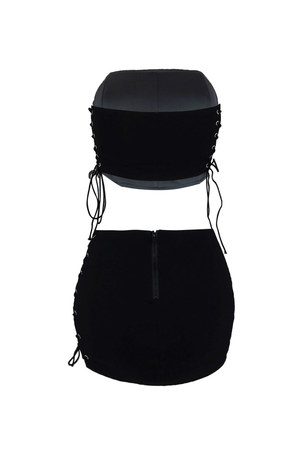 Life Of Sin Lace Up Top & Skirt SET