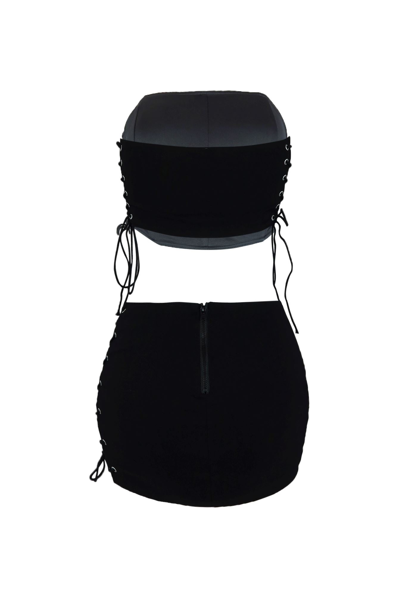 Life Of Sin Lace Up Top & Skirt SET
