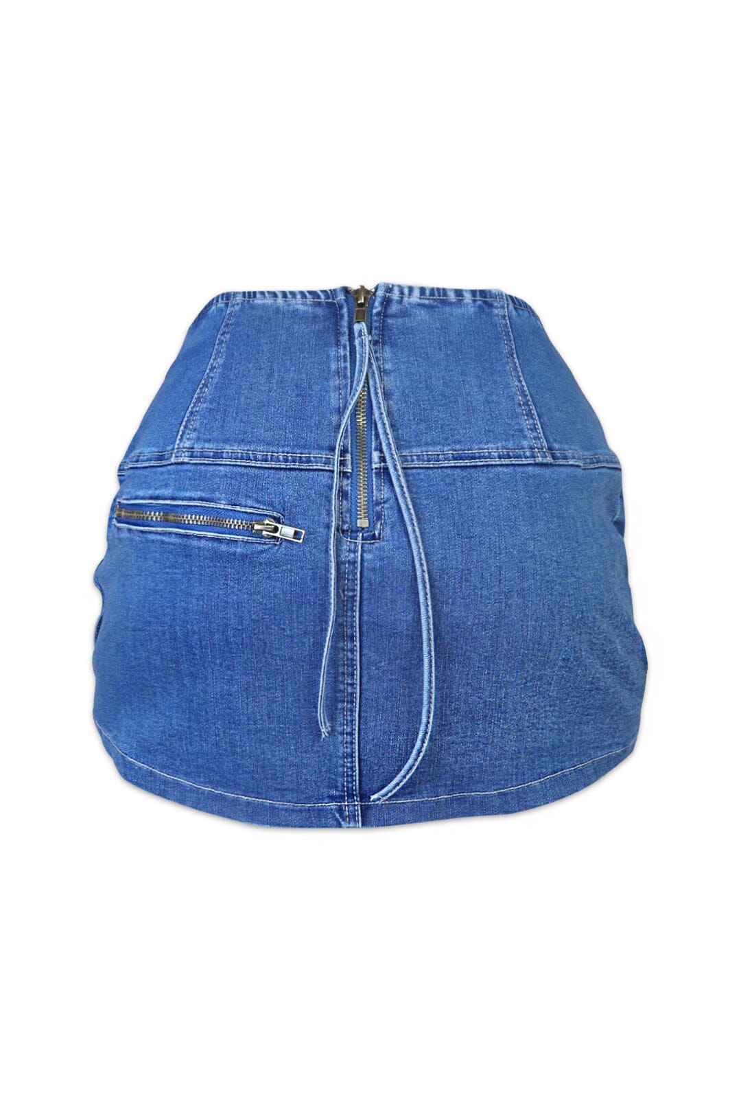 Queen of Hearts Mid Rise Denim Skirt