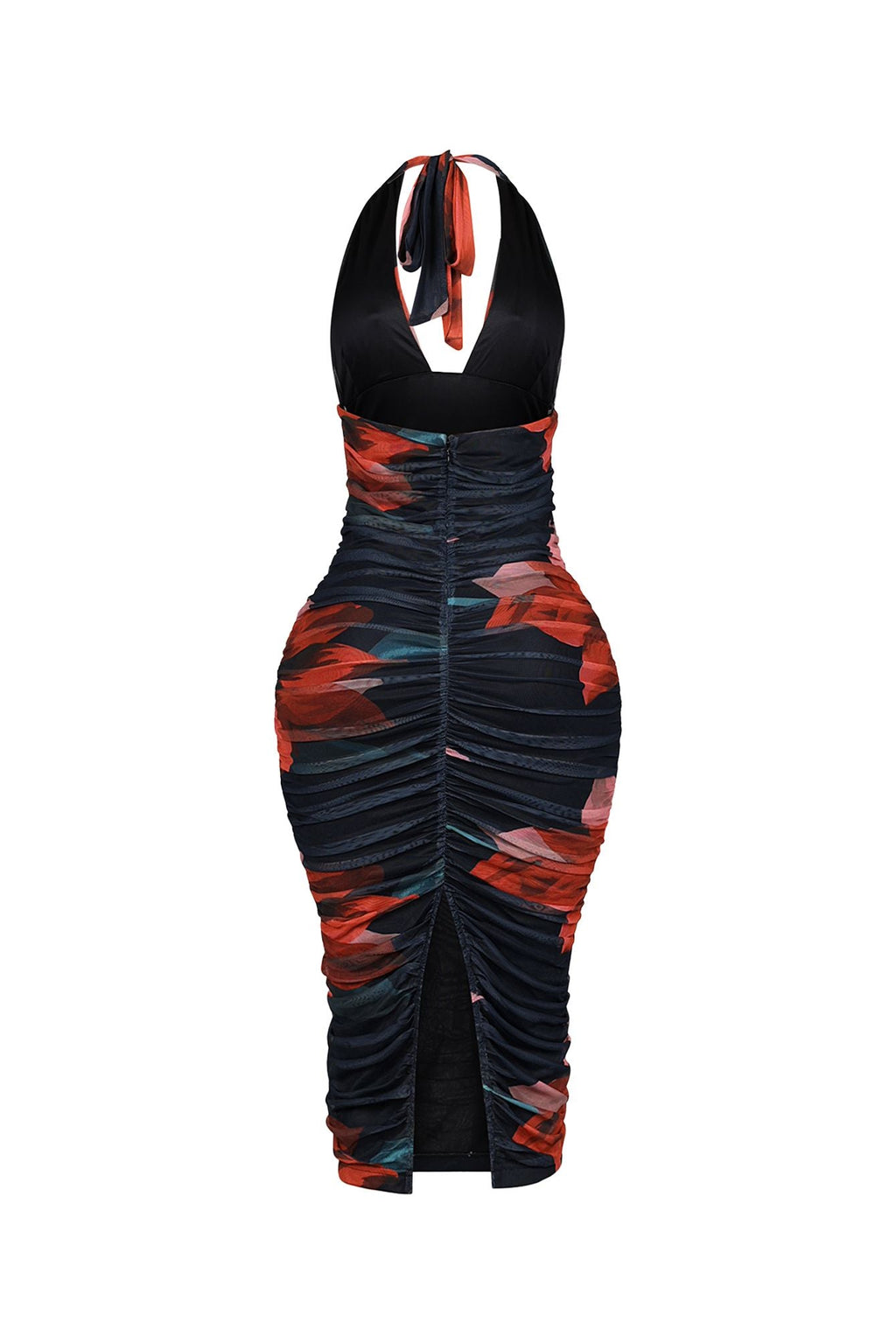 Bloomruche Mesh Print Halter Dress