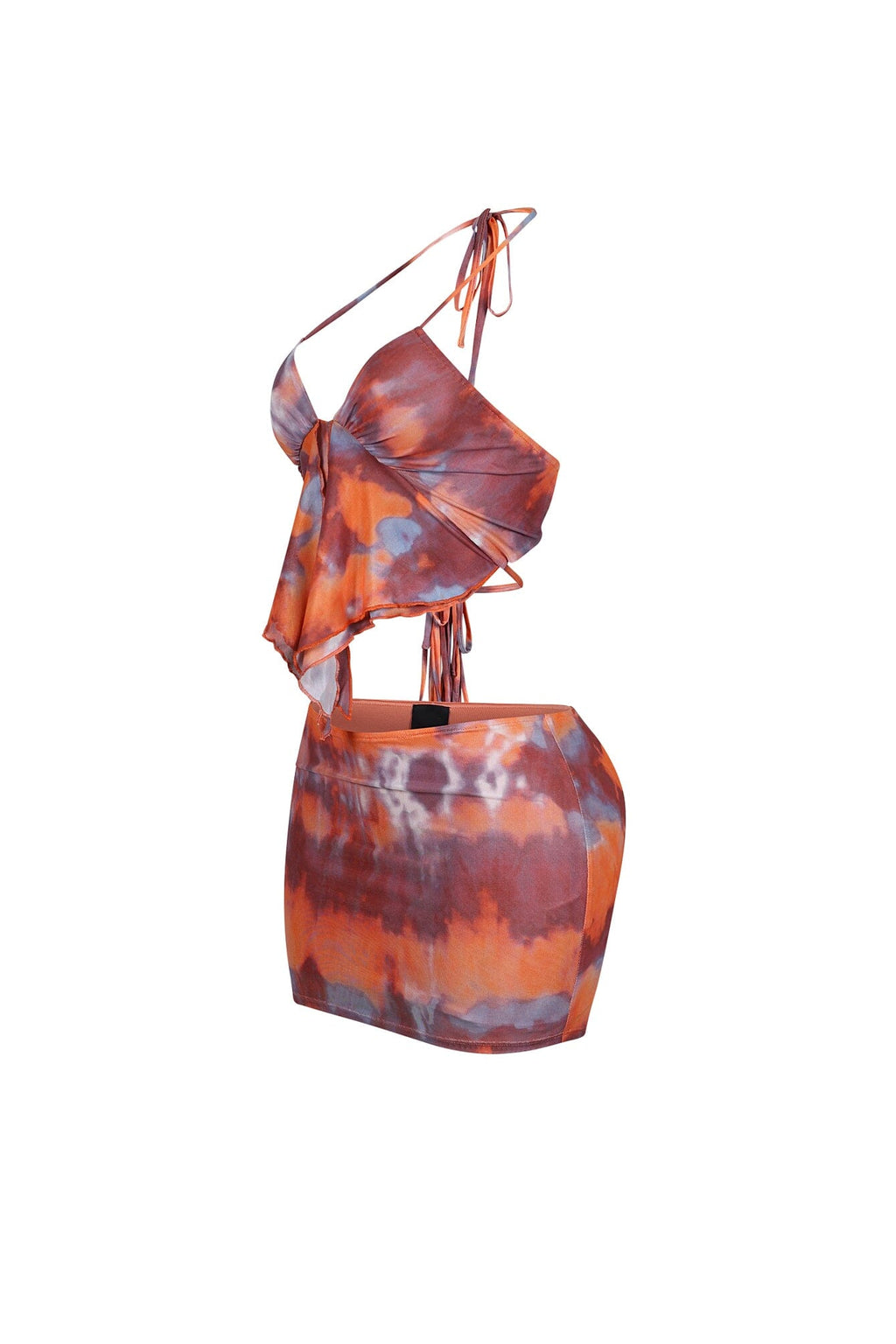 Solstice Mesh Print Halter Top & Skirt SET