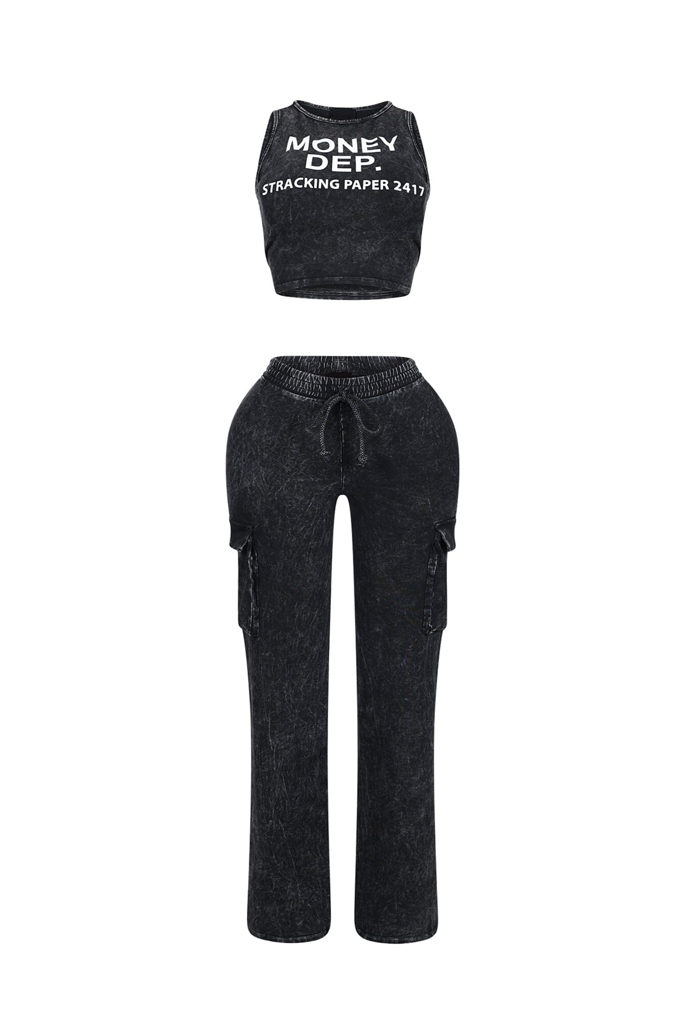 Money Dep Mineral Washed Top & Pants SET