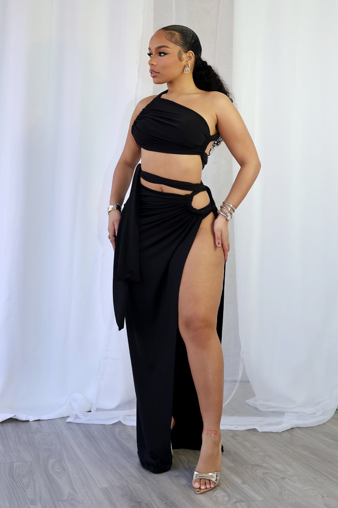 Truth Is Out One Shoulder Top & Skirt SET