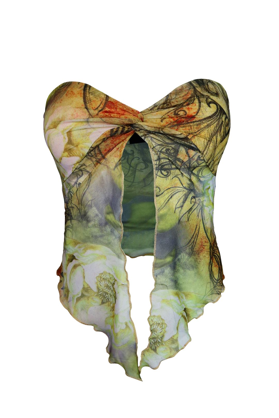 The Golden Age Strapless Mesh Top