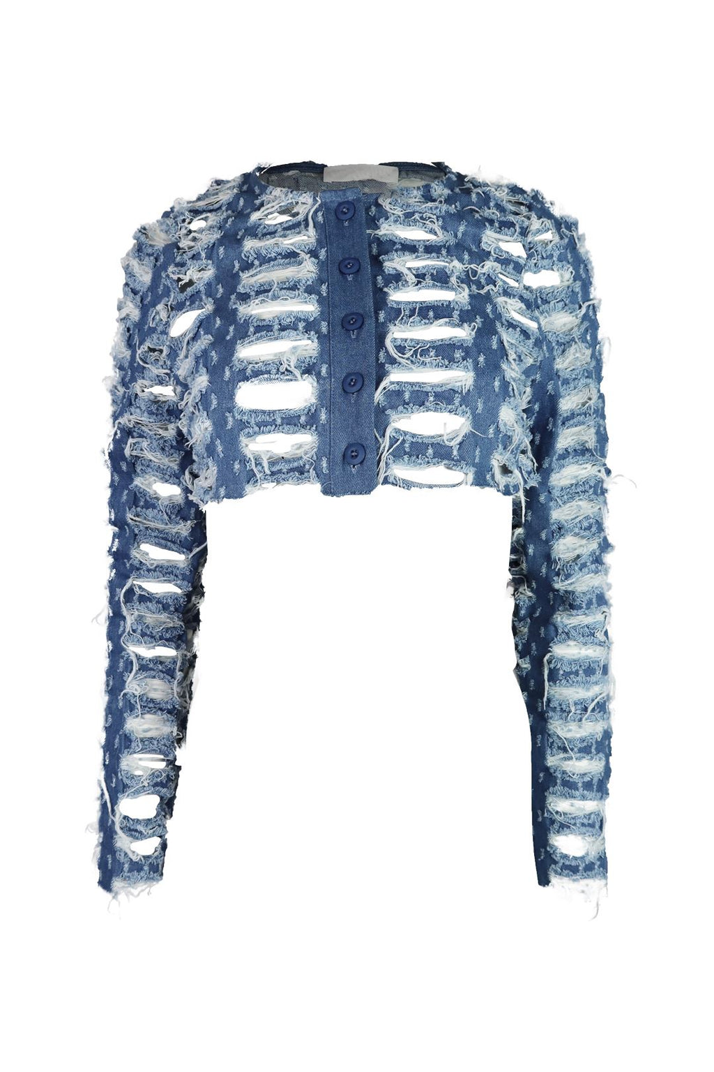 Unfazed Distressed Long Sleeve Top