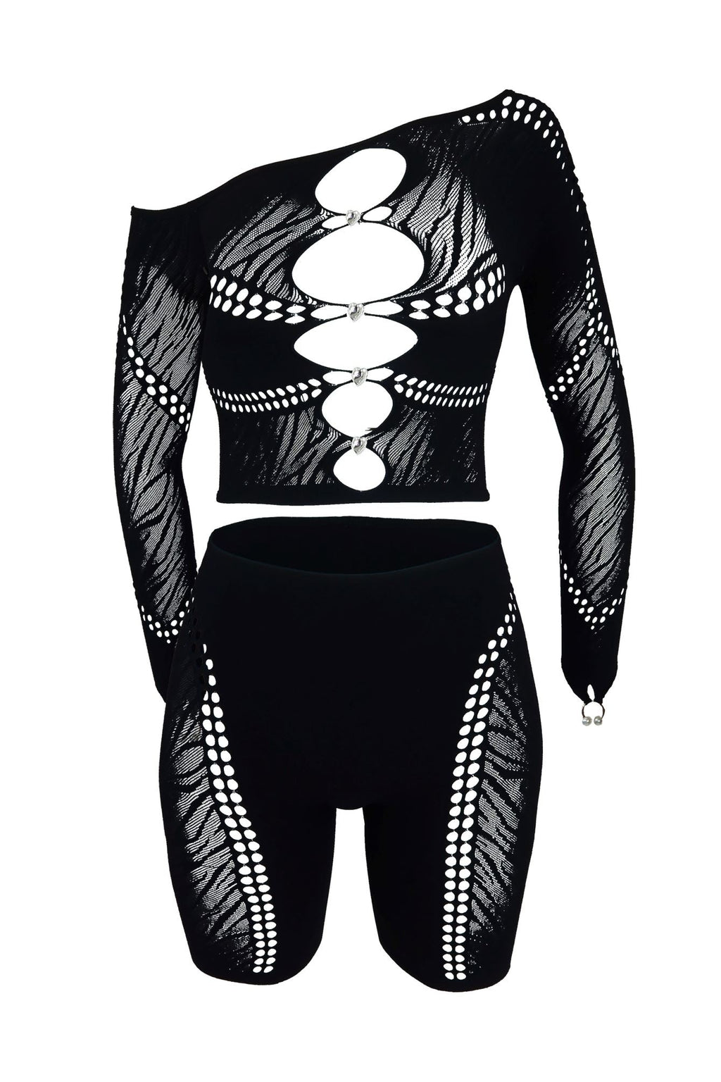 Stefani Hallow Out Top & Shorts SET