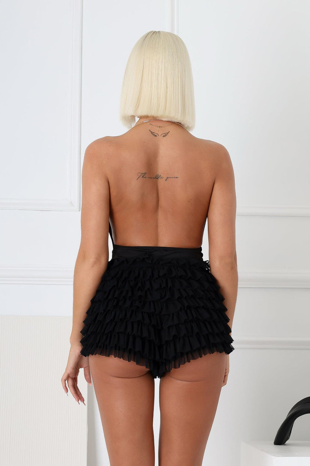 Nico Gold Choker Deep V Bodysuit