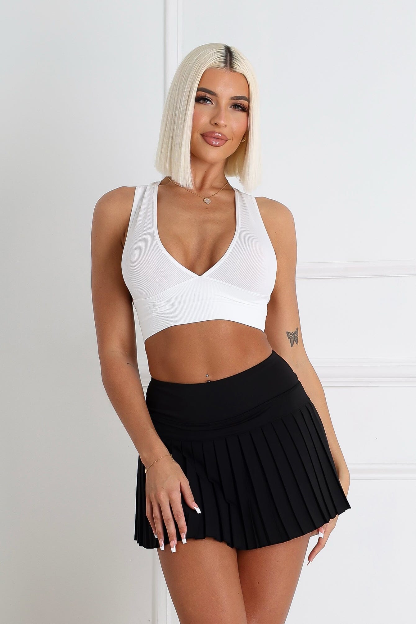 The Baby Ribbed Deep V-Neck Top