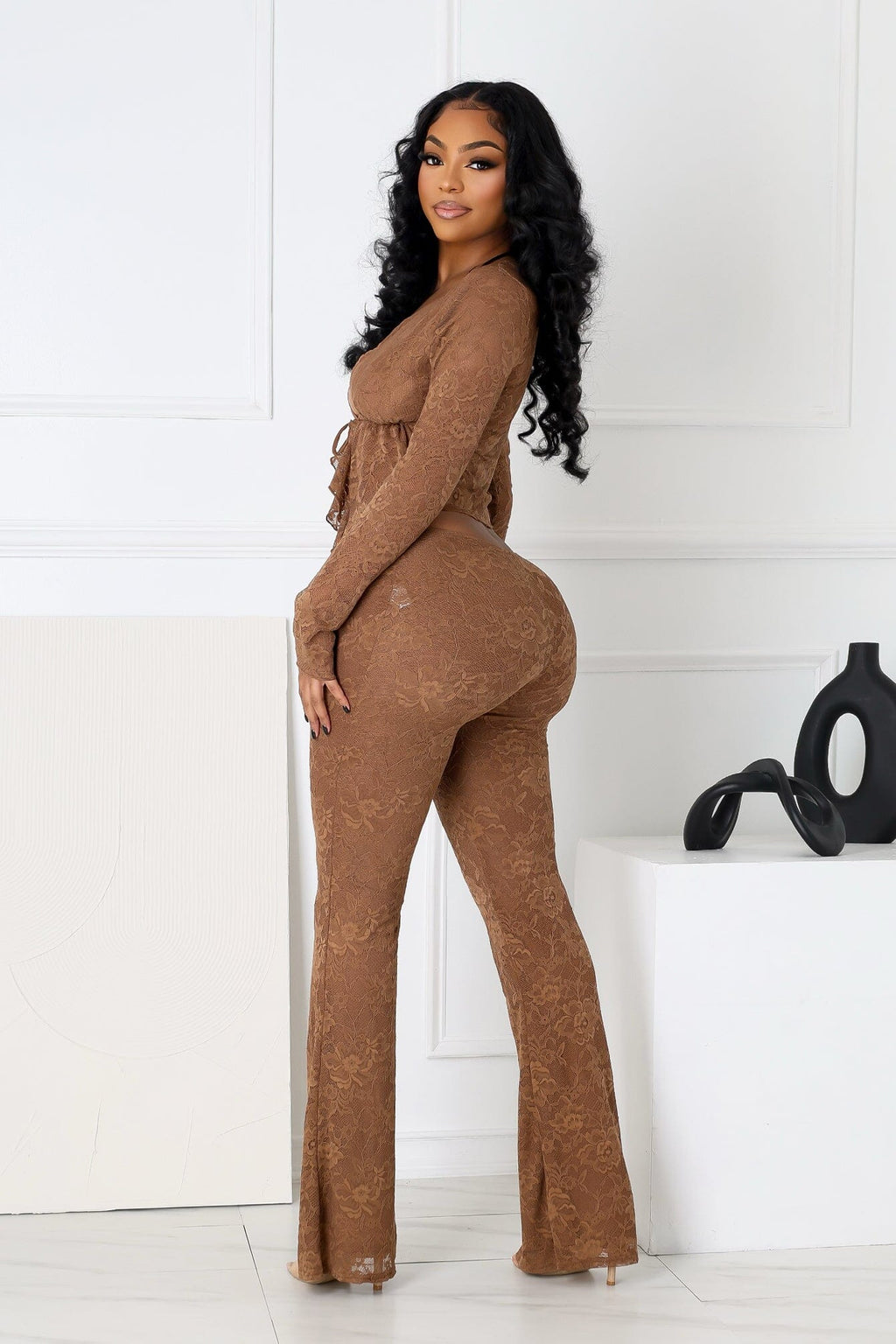 Everly Lace Top & Wide Pants SET