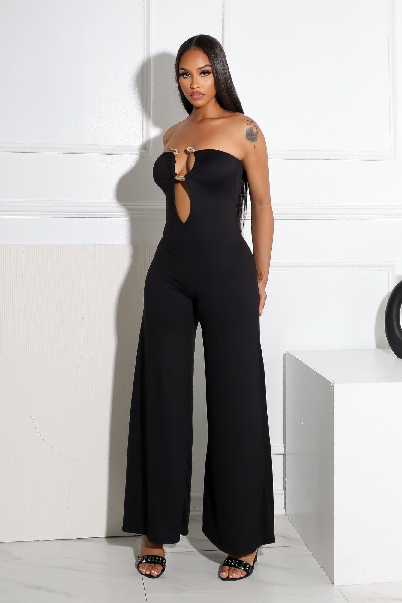 Charmer Strapless Snake Jumpsuit