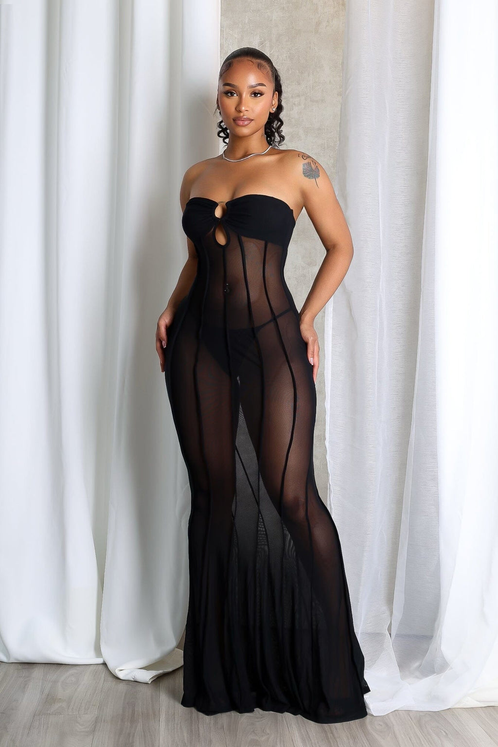 Naiara Seam Flare Mermaid Tube Dress