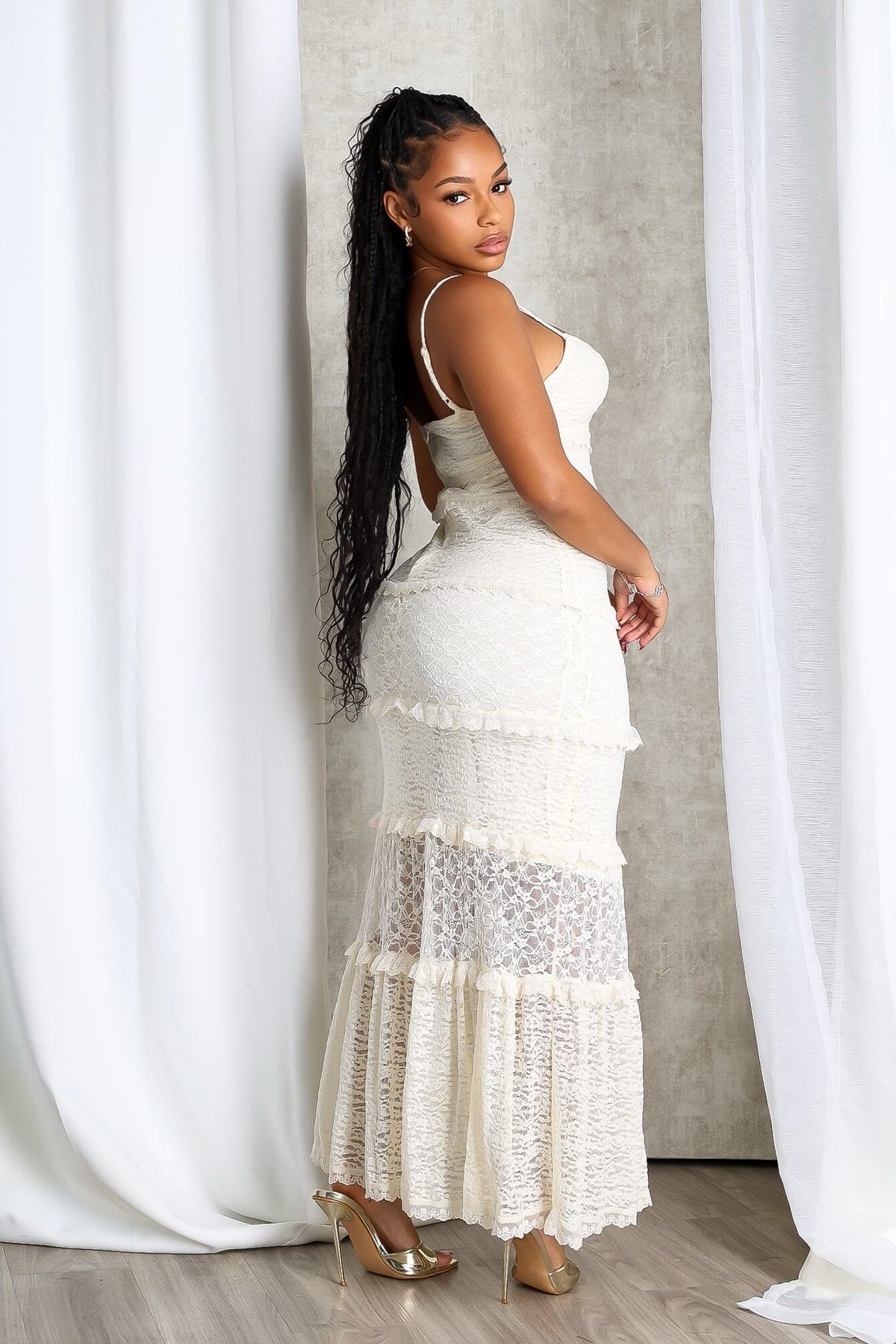 Morning Oath Flowy Lace Maxi Dress