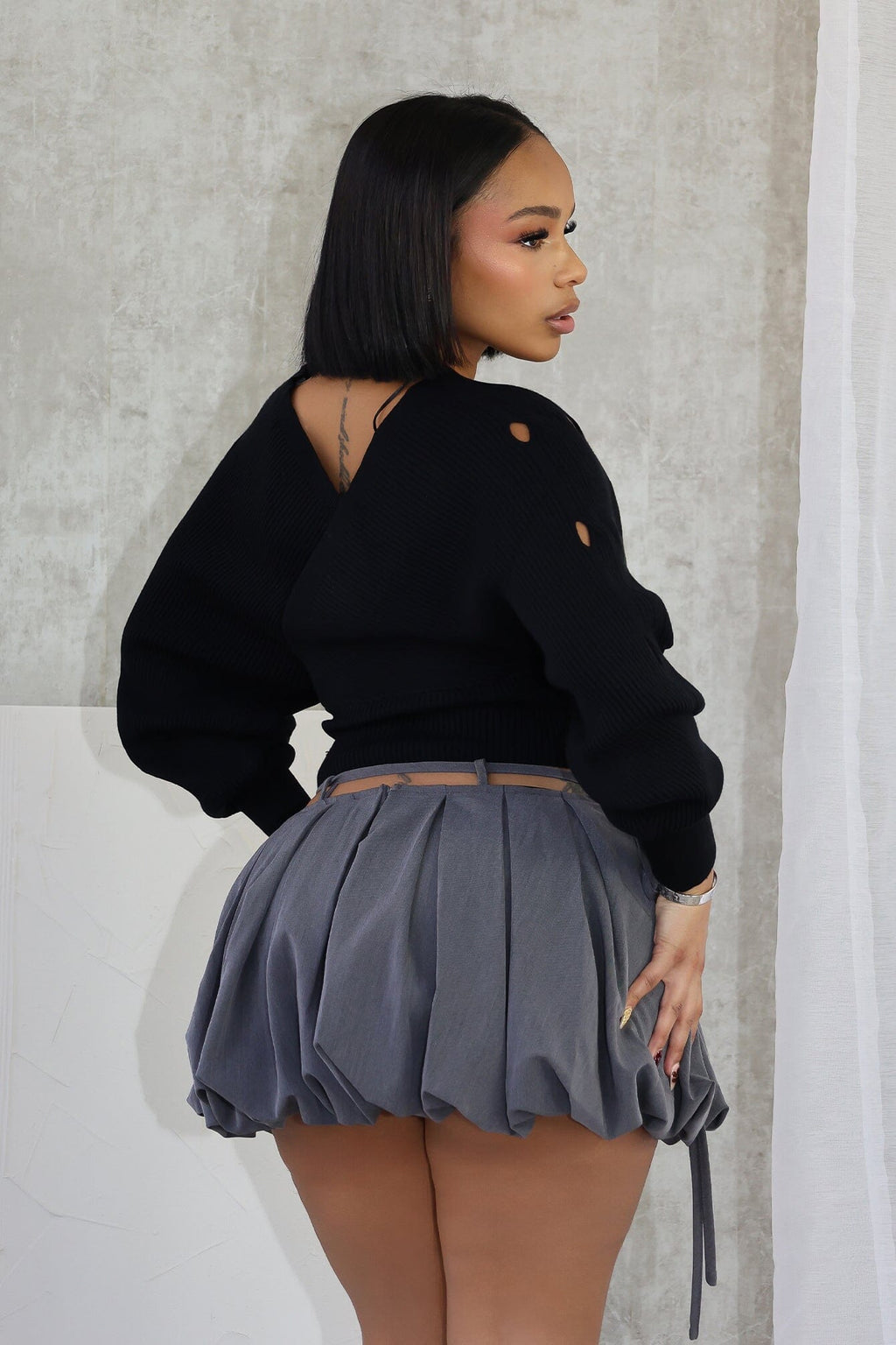 Vanessa Off Shoulder Sleeve Cutout Sweater