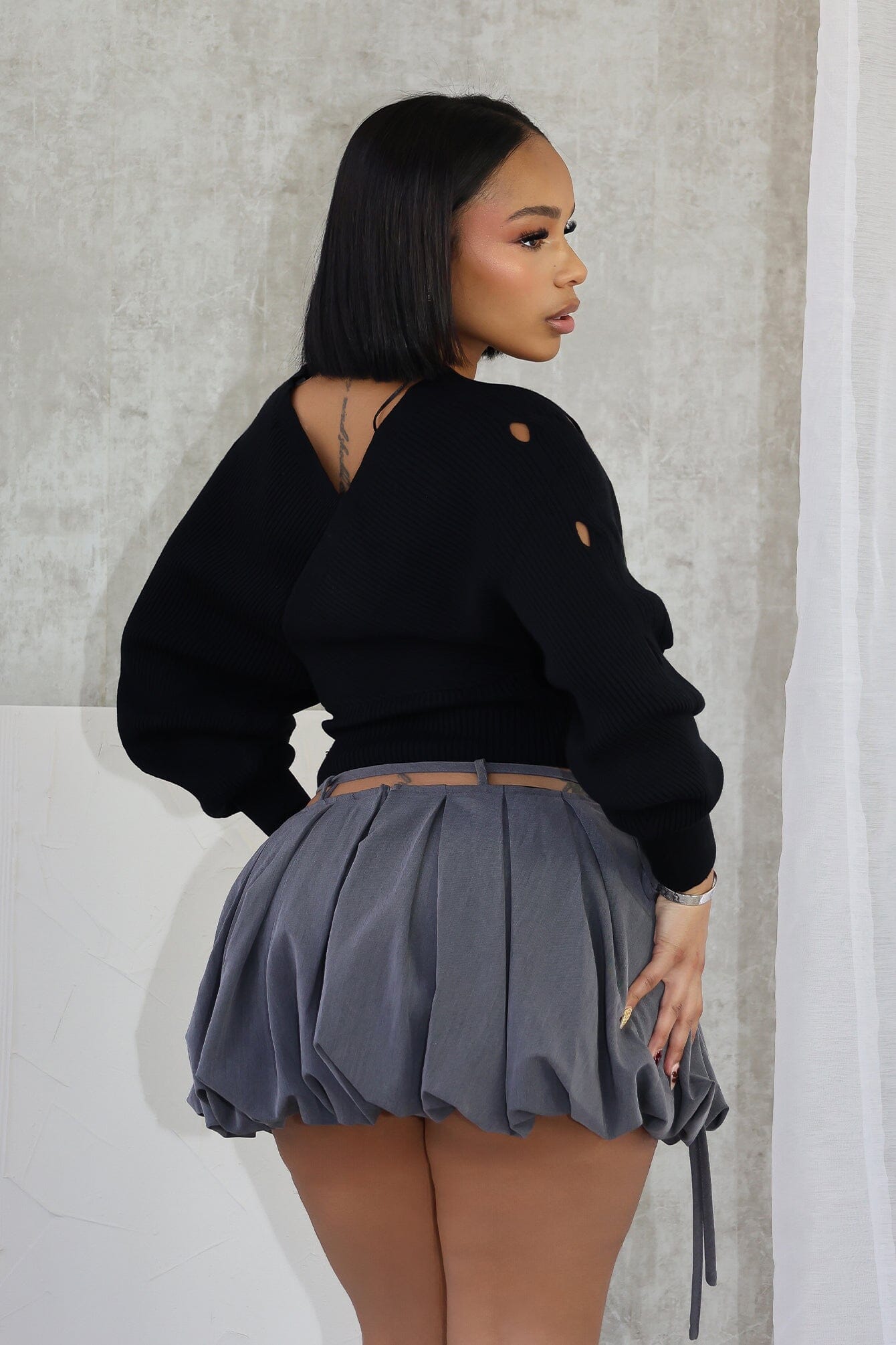 Vanessa Off Shoulder Sleeve Cutout Sweater