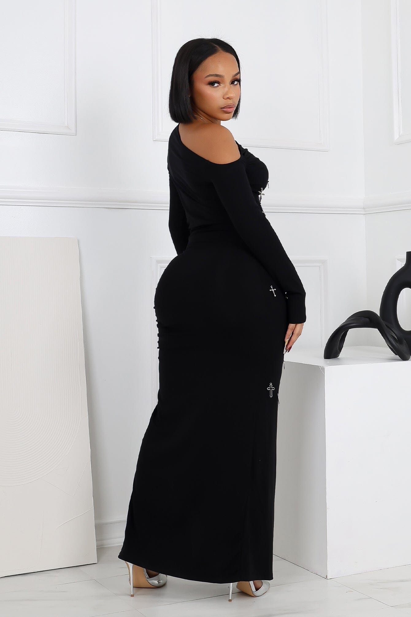 Set Me Free Cross Metal Maxi Dress