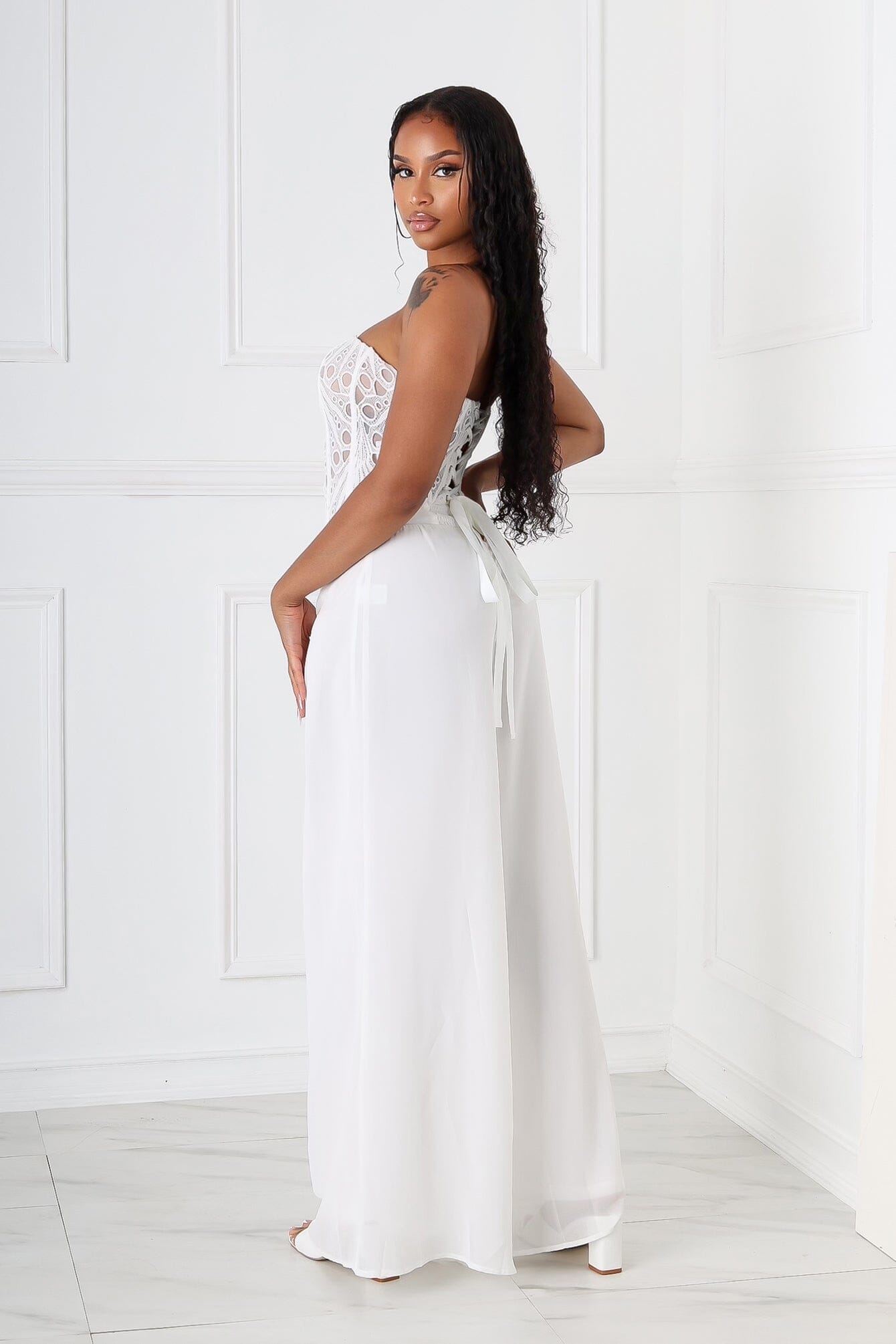 Elysian Eyelet Corset Top & Pants SET