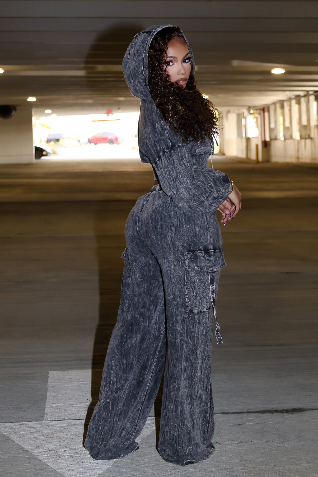 Aniston Mineral Washed Hoodie & Pants SET