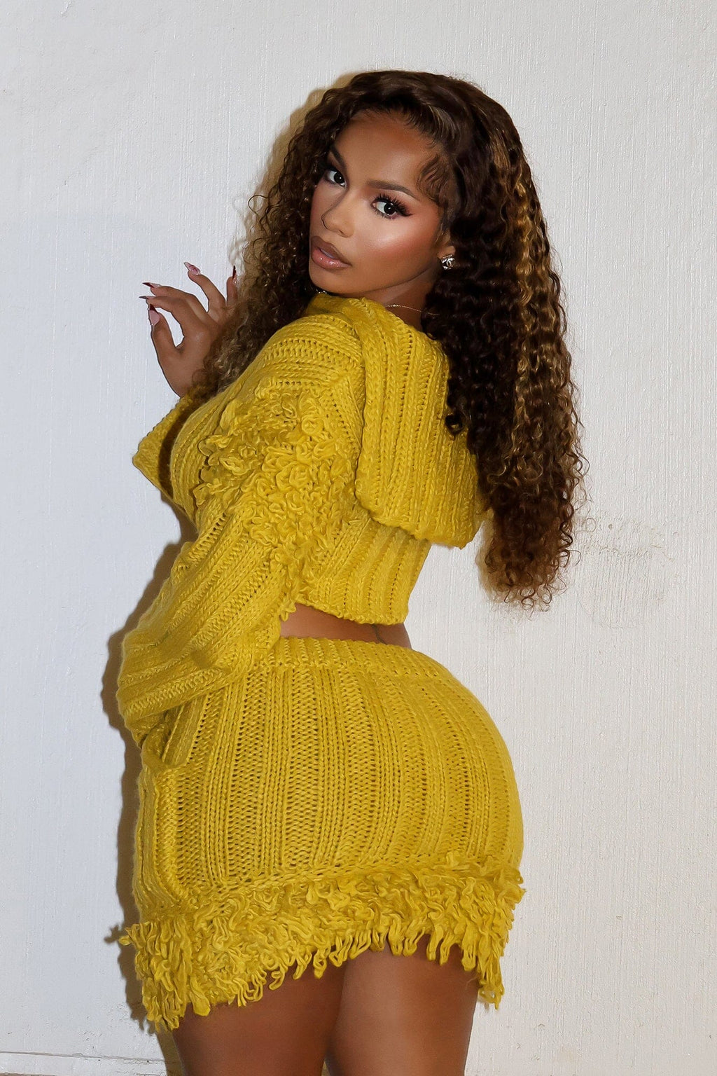 Briana Knit Cropped Top & Skirt SET