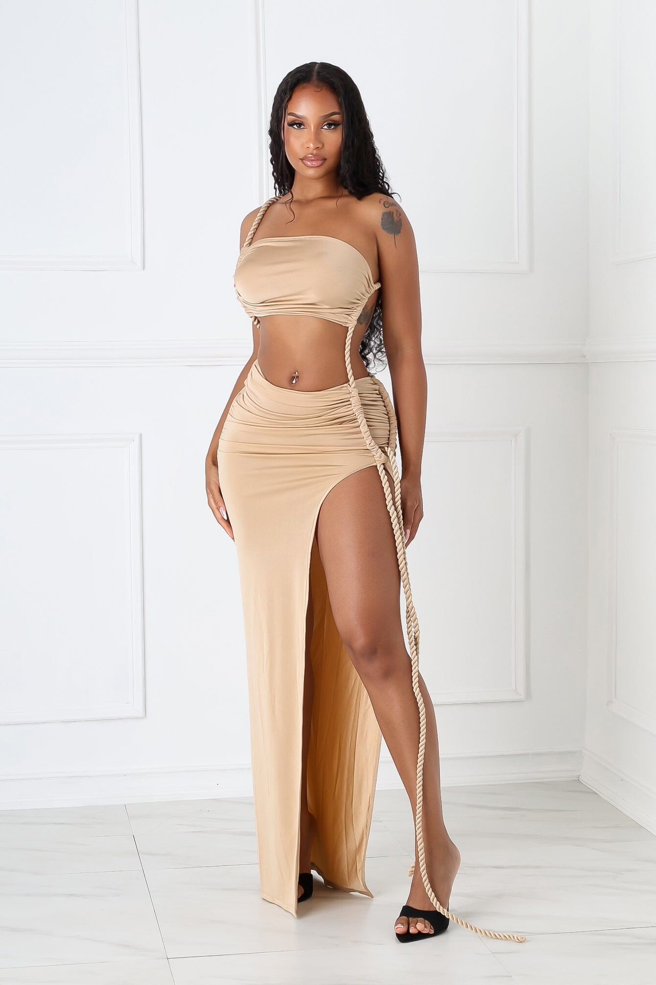 Santorini Twist Cutout Maxi Dress