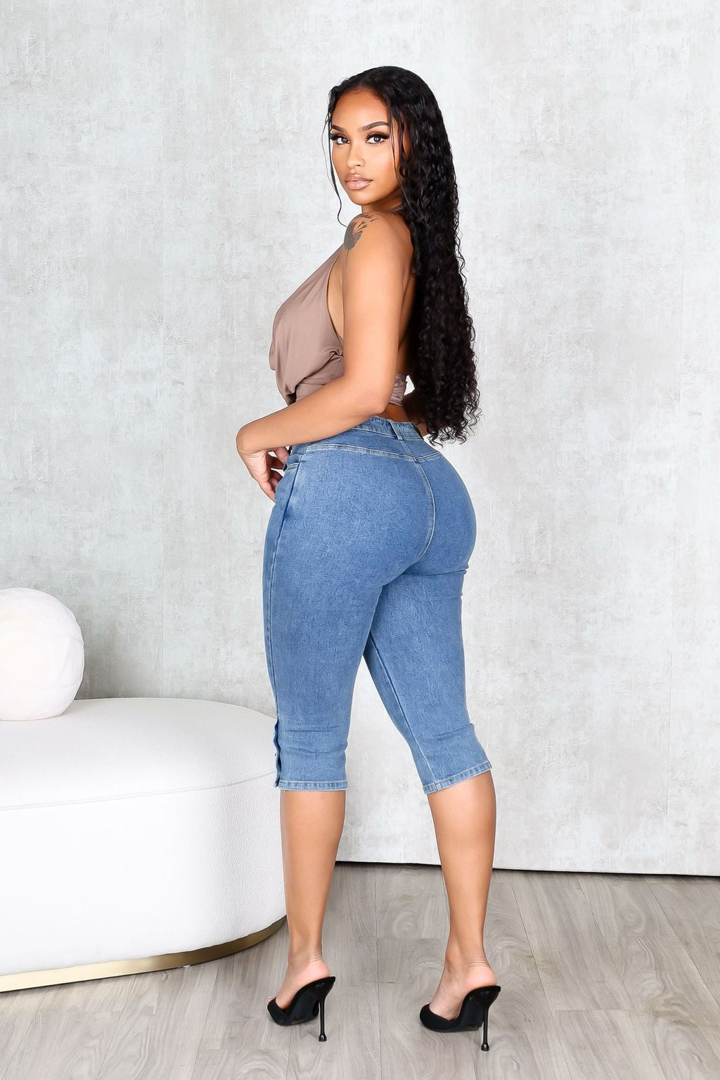 Lightweight Cowl Neck Crop Top