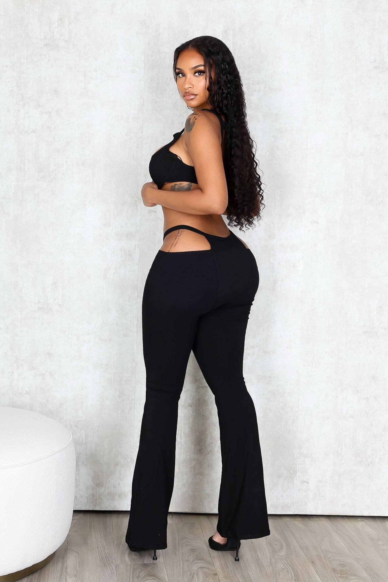 Armored Strappy Crop Top & Pants SET