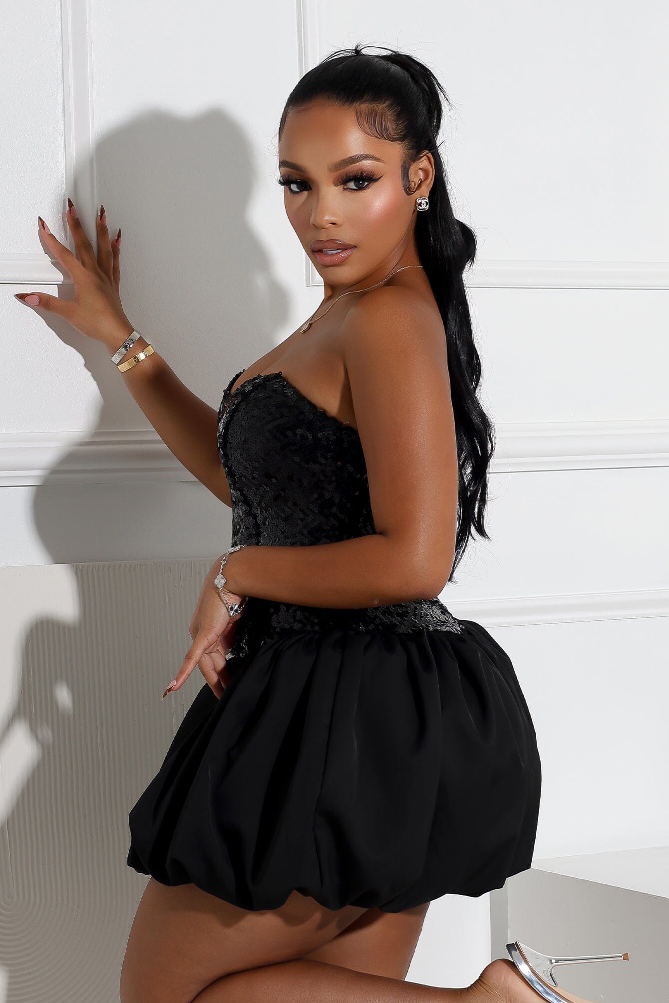 Tayler Tube Sequin Bubble Mini Dress