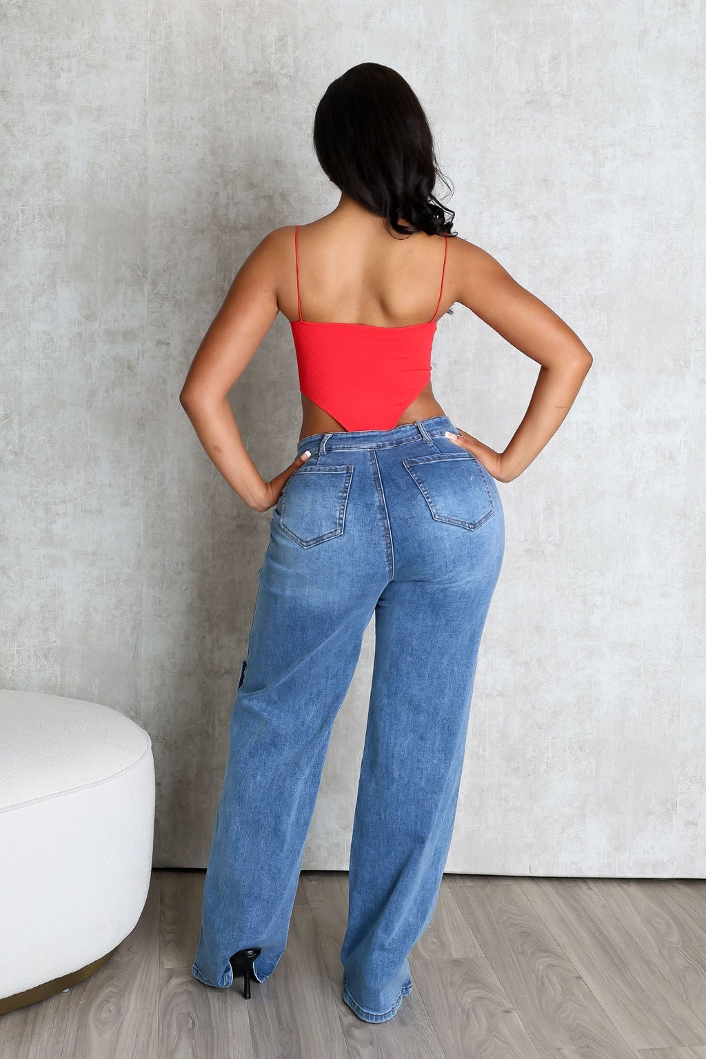 Hi Rise Snap Baggy Jeans