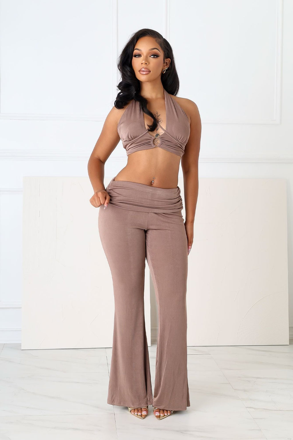 Graceful Passion Crop Top & Pants SET