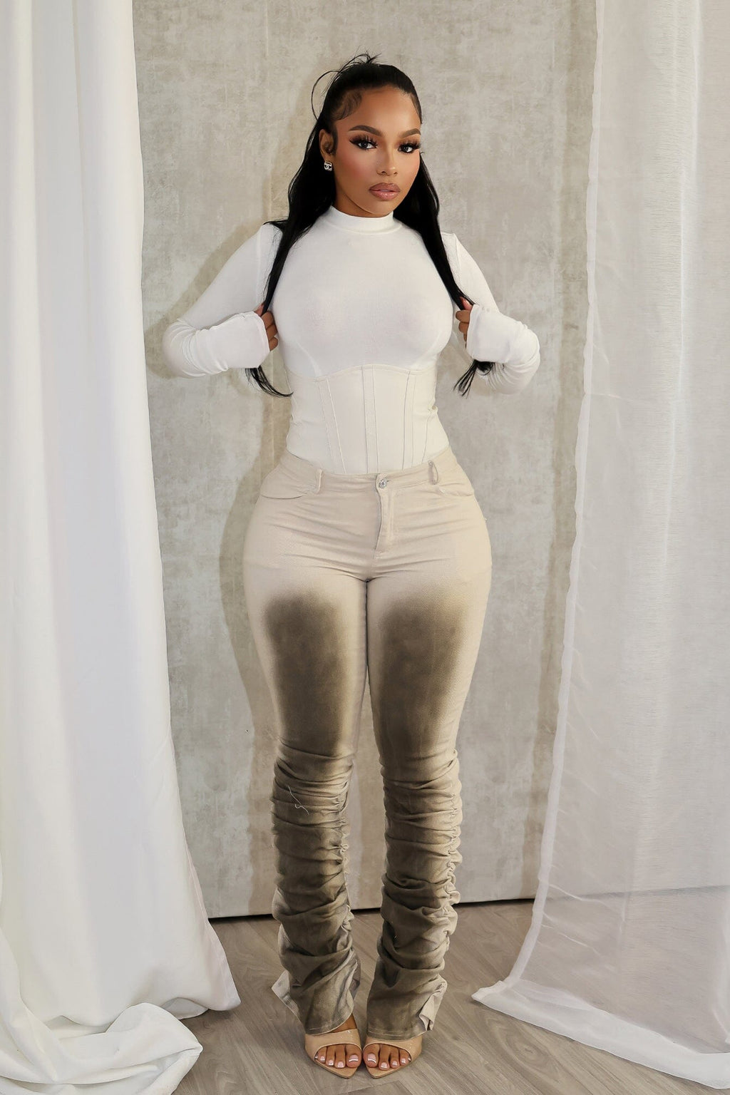 Lisa Airbrushed Ruched Pants