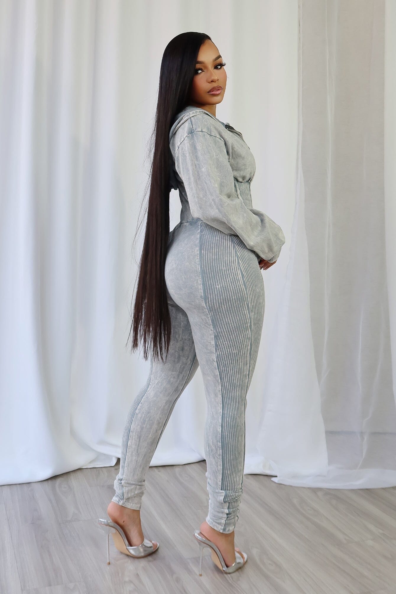 Margaret Mineral Washed Zipper Jumpsuit