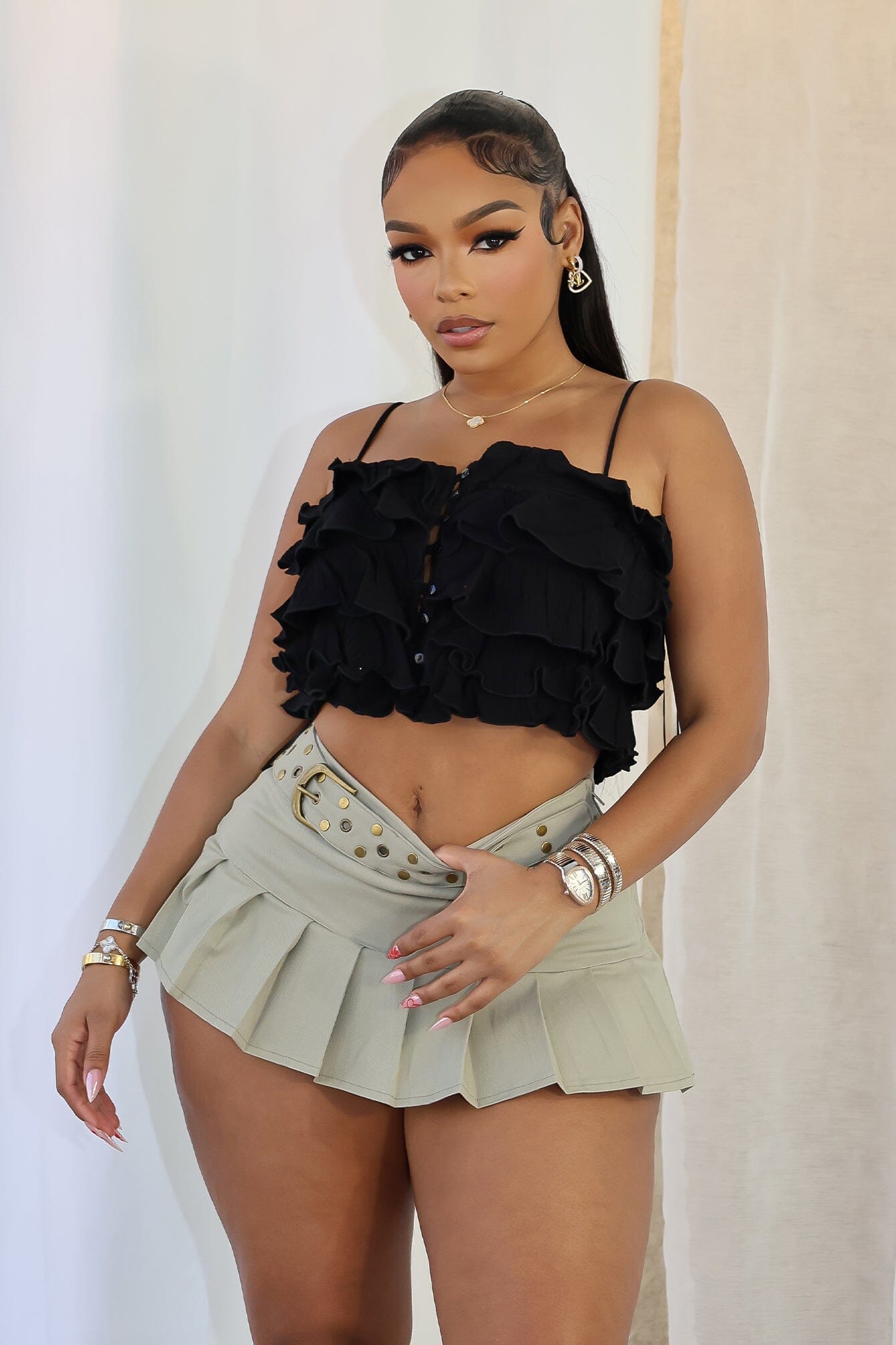 Jamari Layered Ruffle Tank Top