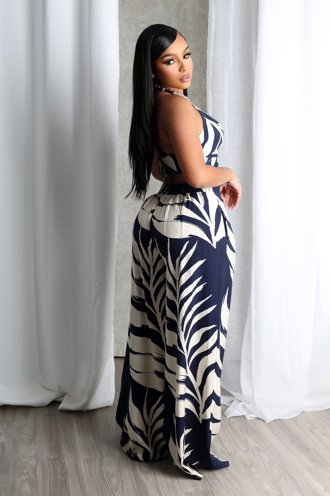 Michiyo Print Button Vest & Pants SET