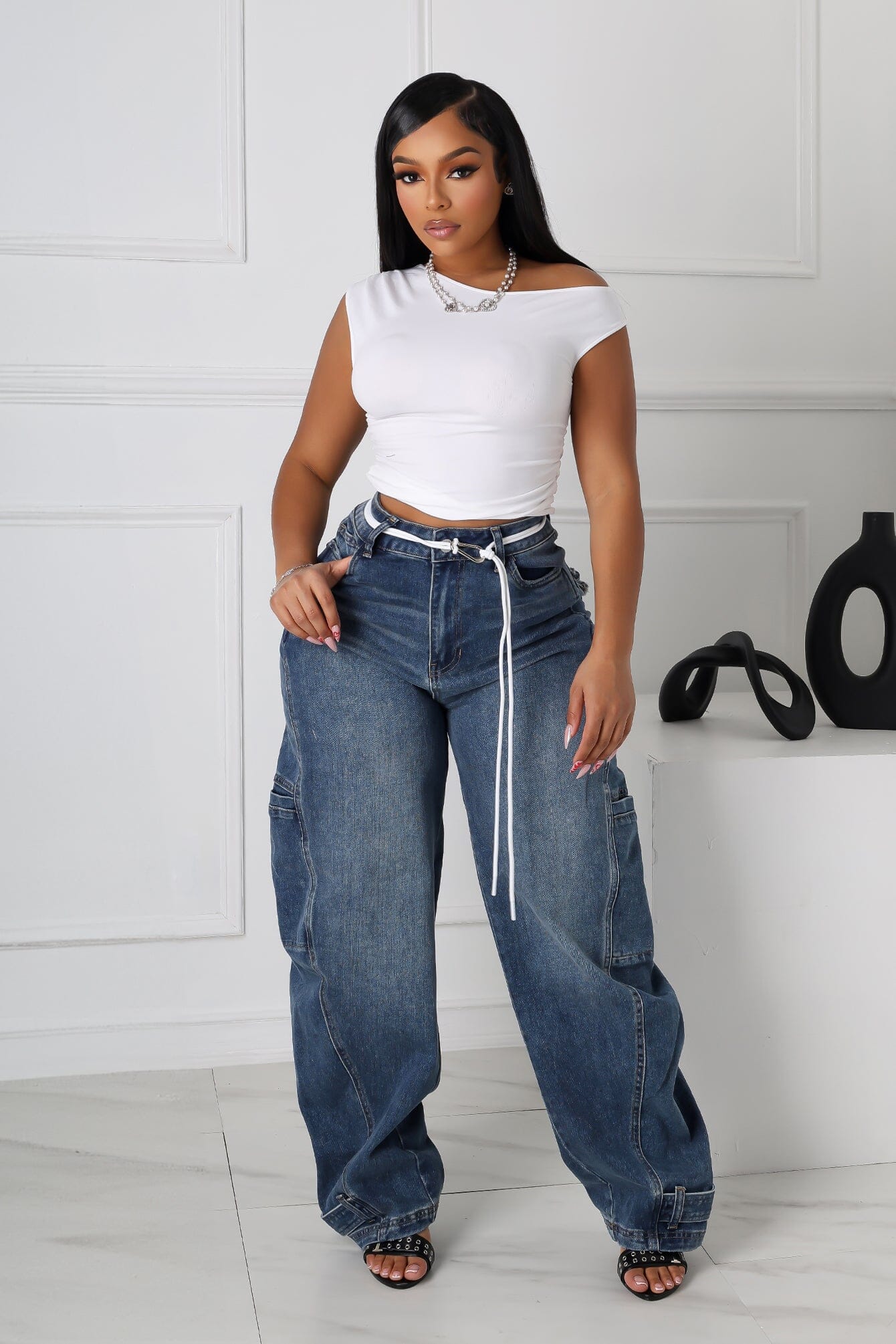 Kanagawa High Waist Baggy Denim Jeans