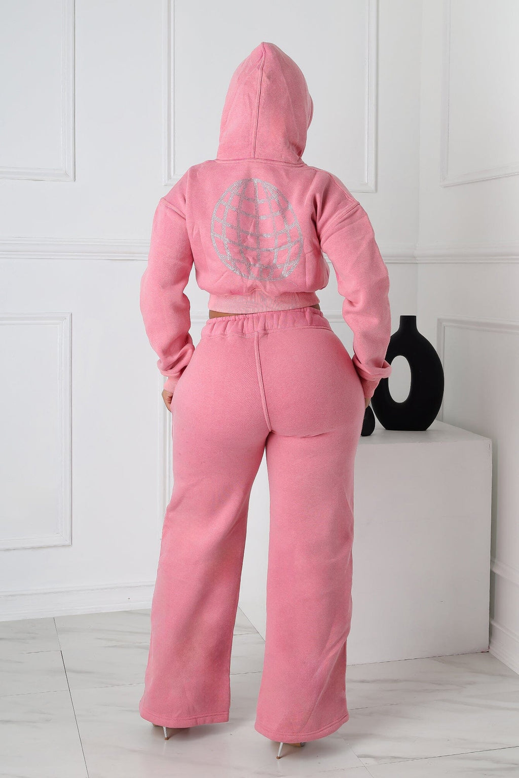Panic Bubblegum Pullover Cropped Hoodie & Sweatpants SET