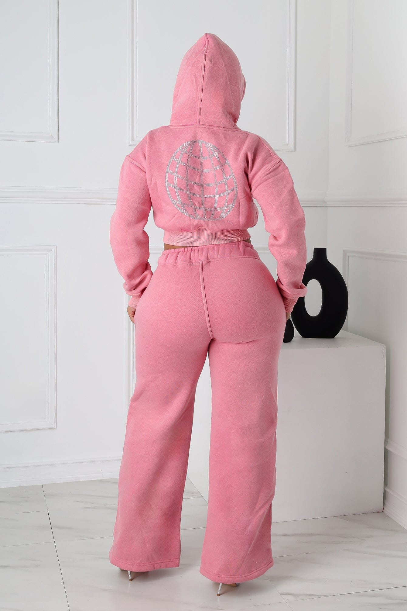 Panic Bubblegum Pullover Cropped Hoodie & Sweatpants SET