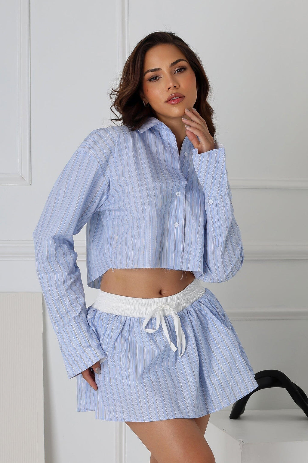 Ponyo Pinstripe Poplin Shirt Top