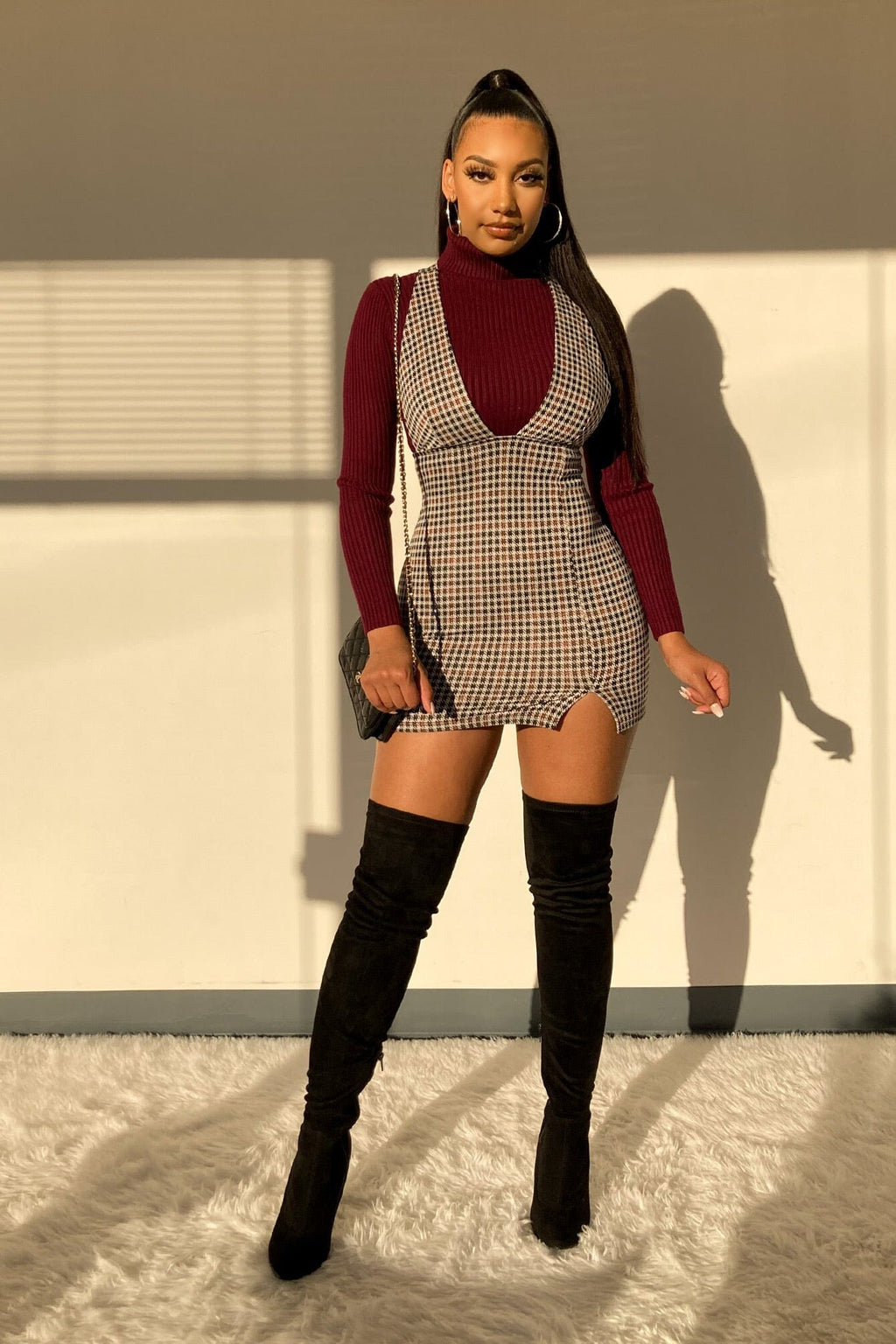 Make A Wish Ribbed Turtle Neck Crop Top