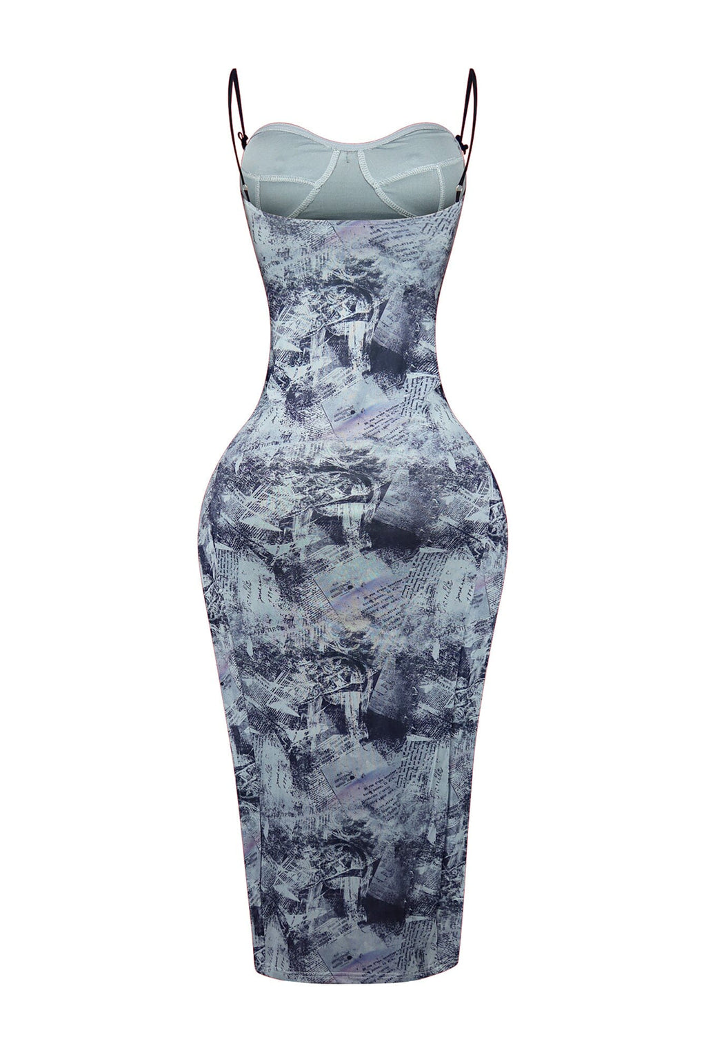 Lark Newspaper Printed Mesh Dress