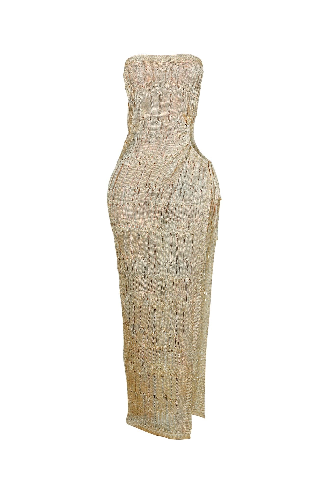 Shimmernet Metallic Crochet Cover Dress